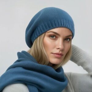 Portolano Blue 100% Cashmere Beanie